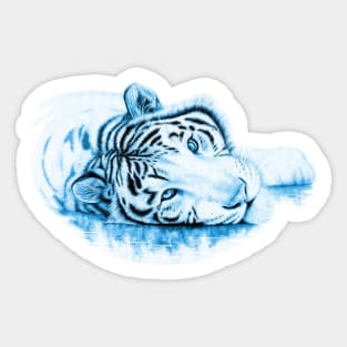 Blue water tiger - a symbol of 2022 Sticker